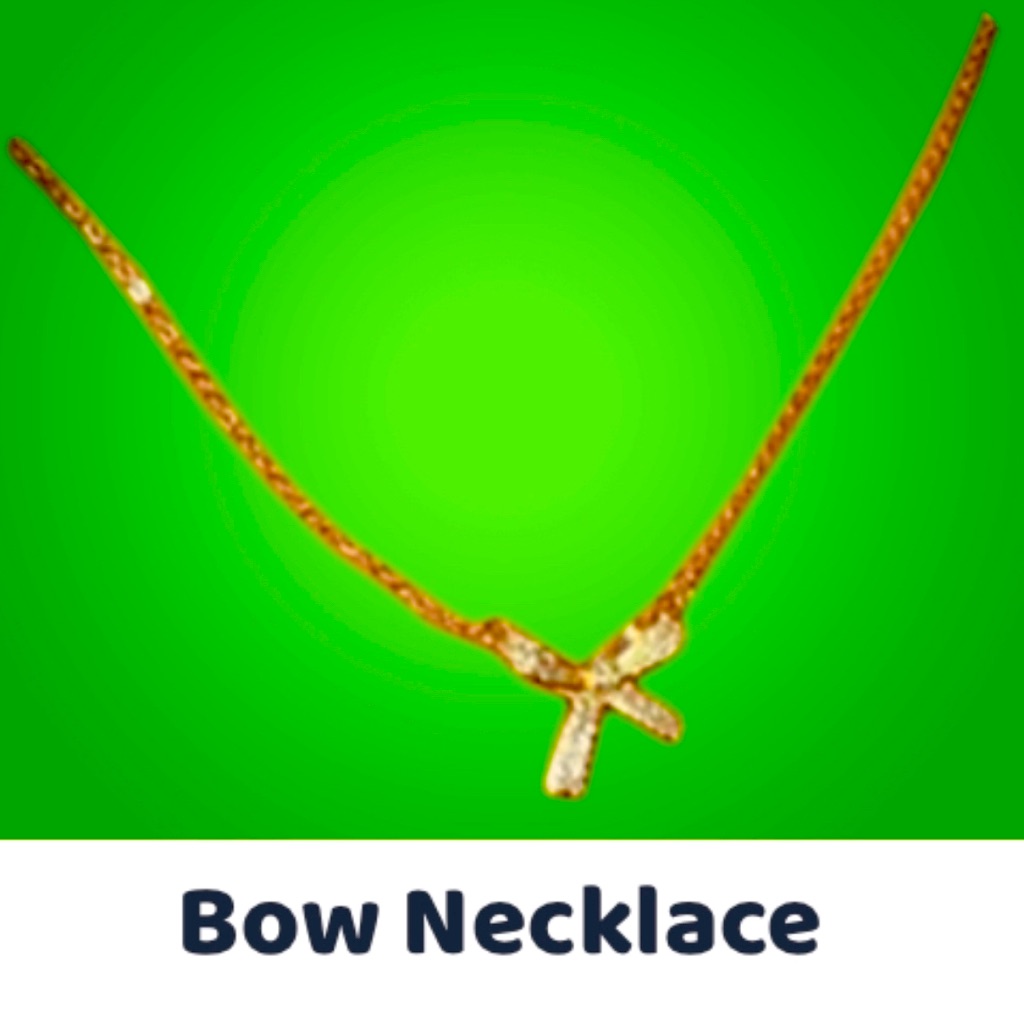 Stainless Steel & Gold Plated Bow Necklace With Cubic Zirconia On Bow